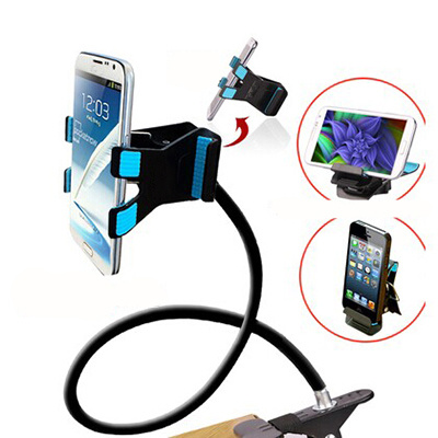 Universal Lazy Android Mobile Phone Clip Holder GPS Desk Bed Stand Bracket 360 Rotating Mount for iPhone 5s 6 Plus