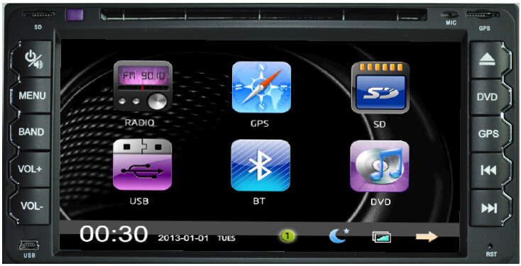 2 DIN Universal 6.95in Car DVD Player