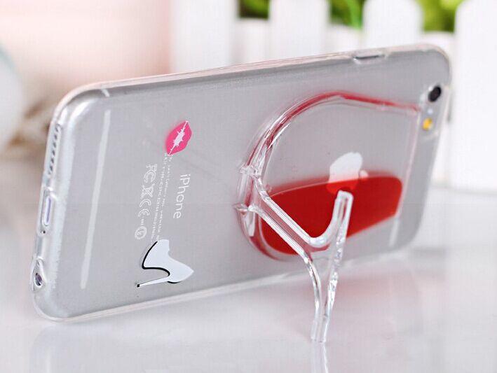 Red Wine Glass Liquid Stand Mobile Phone Case for iPhone 6