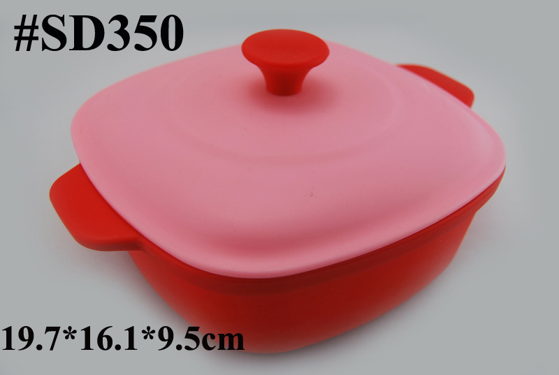 Square Shaped Silicone Steamer Cooker, Rice Cooker, Fish Cooker (SD350-RED)