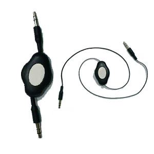 3.5mm to 3.5mm Stereo Male Audio Retractable Black Extension Cable for iPod /iPhone/ iPad/ MP3 Players 80cm