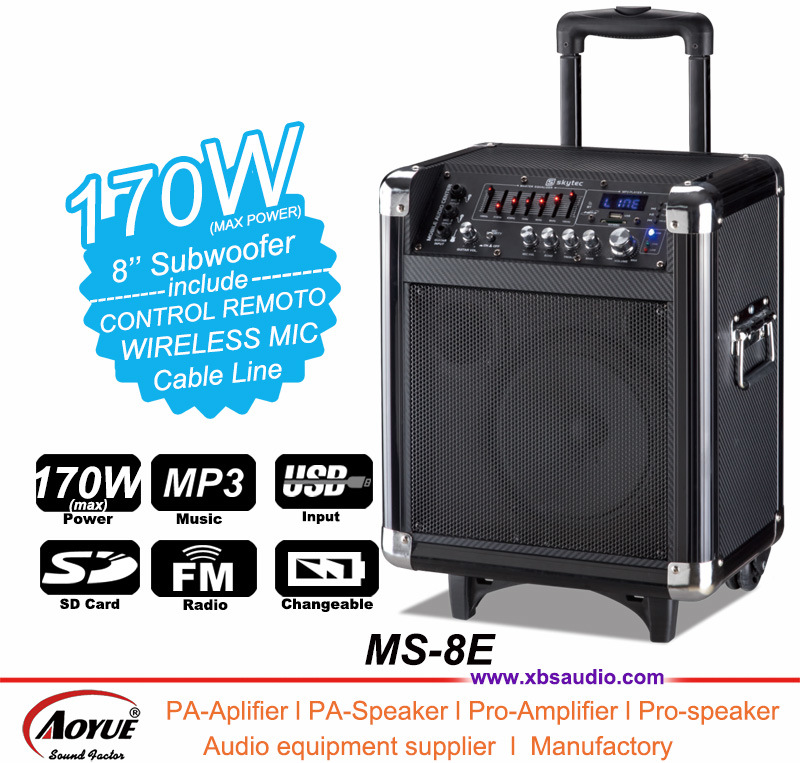 China Best Sale Bass Outdoor Party Subwoofer Trolley Battery Powered Speaker