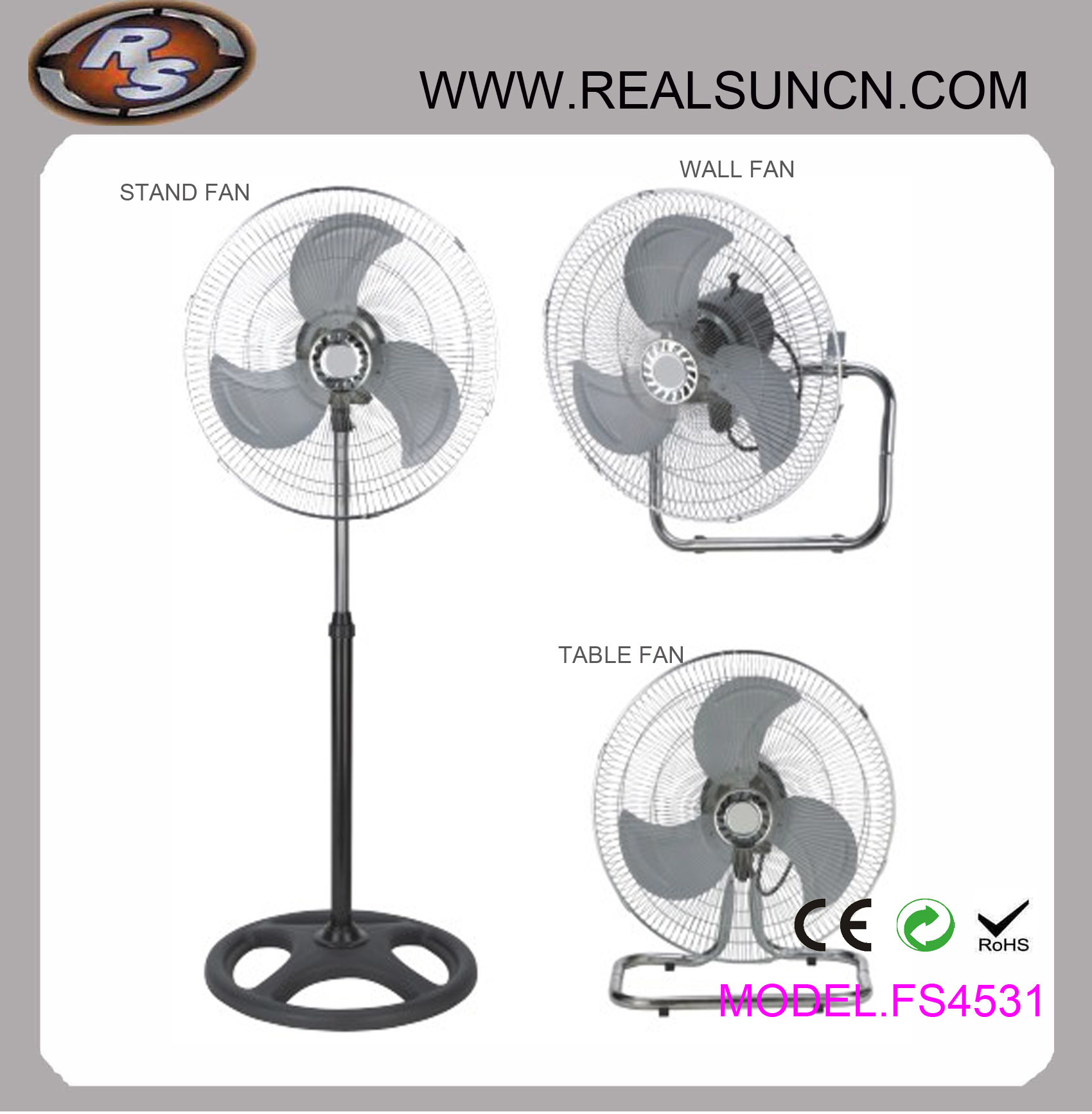 18inch Industrial 3 in 1 Fan-Stand Table Fan, Wall Fan 3 in 1-Competitive Price