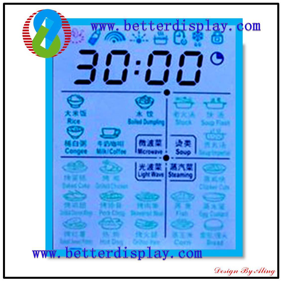 LCD Screen 8 Inch Color LCD Display for Air Air Conditioner Micro-Wave Oven Better Monitor