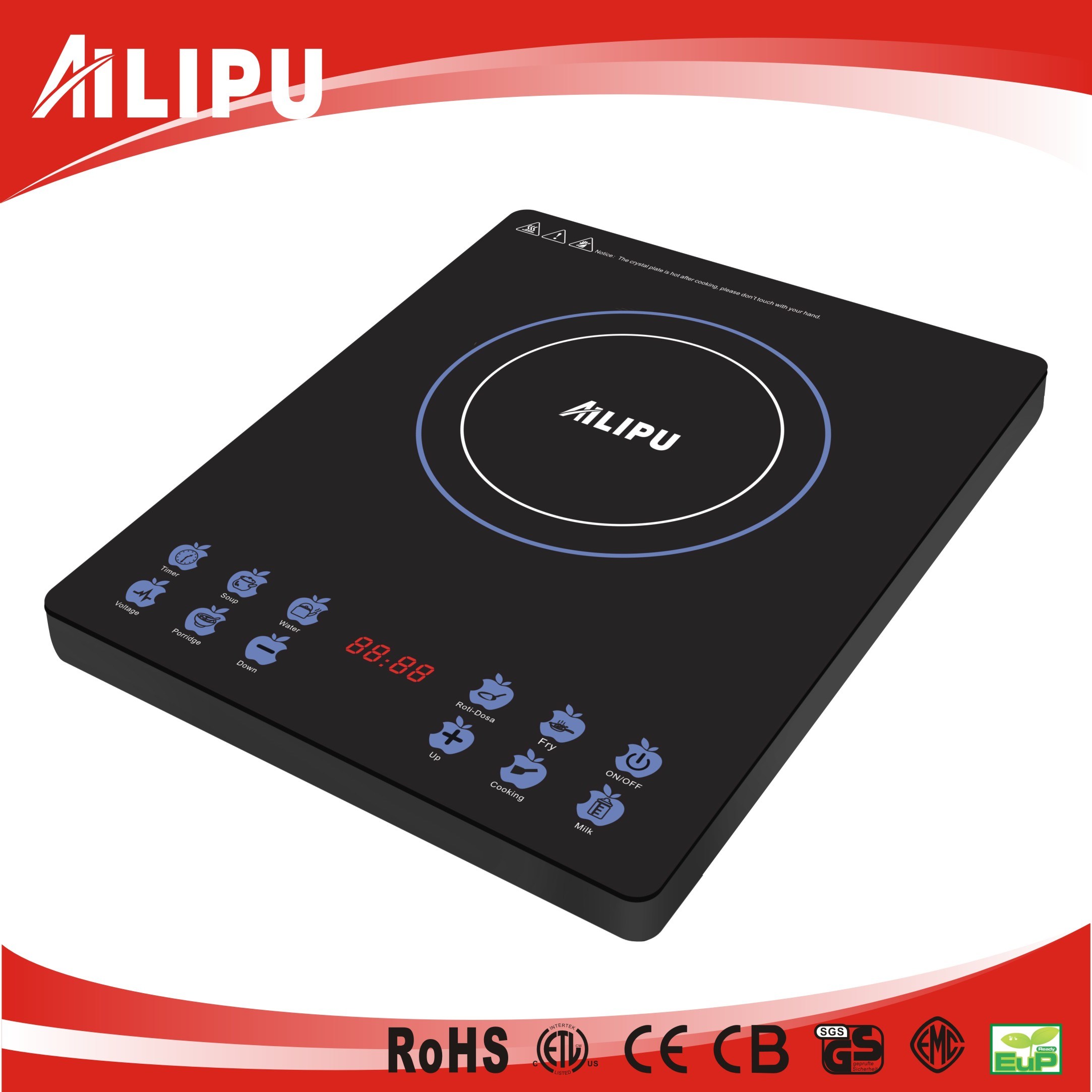 New Design Home Appliance Ultra Slim Induction Cooker with Touch Control