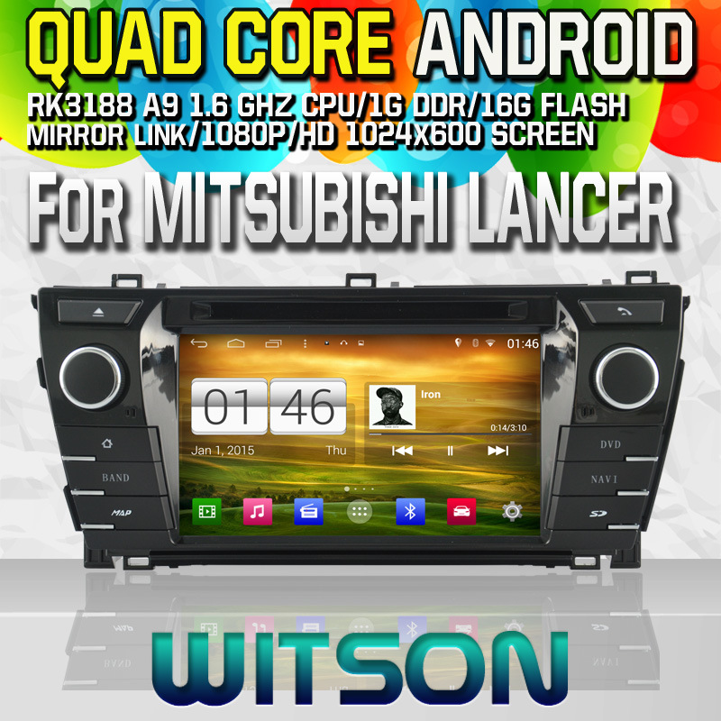 Witson S160 Car DVD GPS Player for Mitsubishi Lancer with Rk3188 Quad Core HD 1024X600 Screen 16GB Flash 1080P WiFi 3G Front DVR DVB-T Mirror-Link Pip (W2-M171)