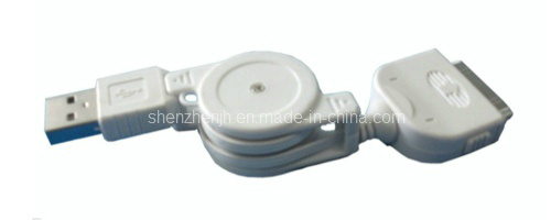 Retractable USB2.0 Cable to 30pin for iPhone 4 (JHU233)