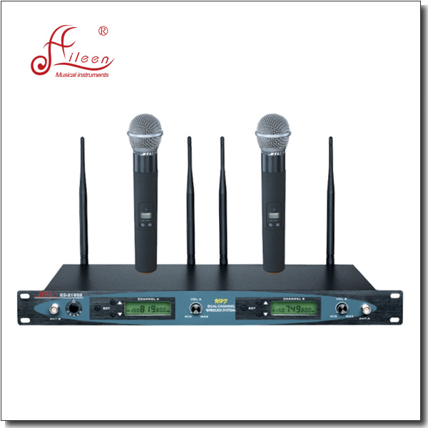 Professional 100m FM UHF Handheld Mic Wireless Microphone (AL-21502)