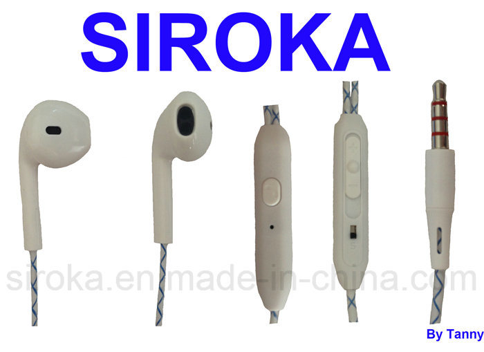 White Color Earphone with Volume Control for iPhone