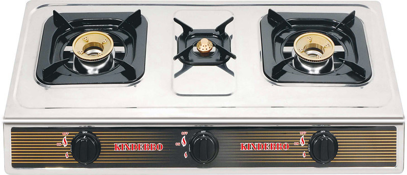 Stainless Steel Gas Stove 3 Burner Automatic Gas Cooker