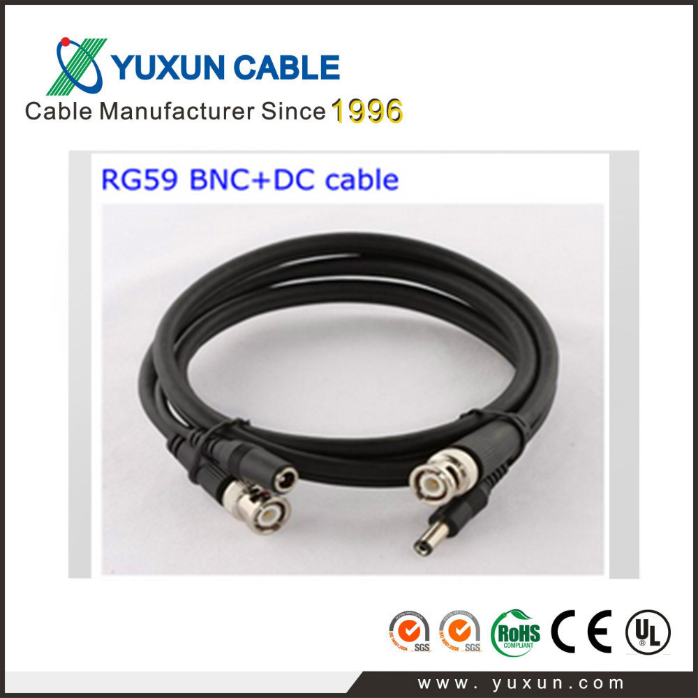 Cable Assembly Rg59 BNC DC for Camera