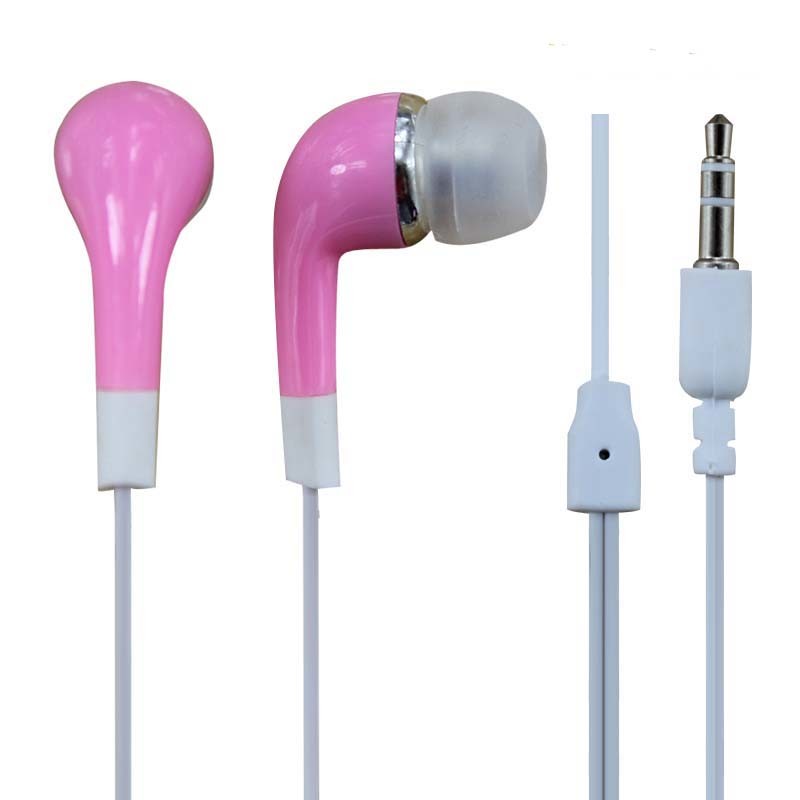 Low Cost Pink Durable Earphones with Printing (LS-P30)
