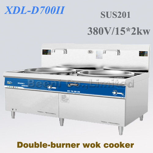 380V 1.5kwx2 Induction Double-Burner Wok Cooker