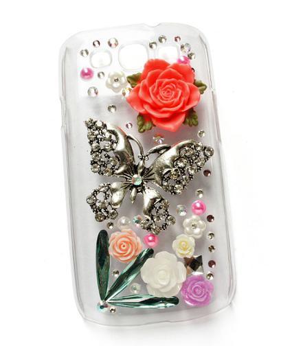 Transparent PC Hard Cell Phone Cases with Metal Decoration