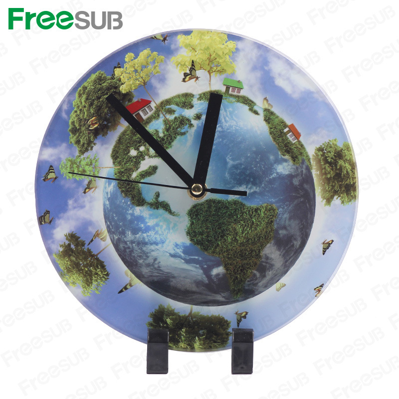 Freesub Blank Sublimation Glass Photo Frame with Clock (BL-27)