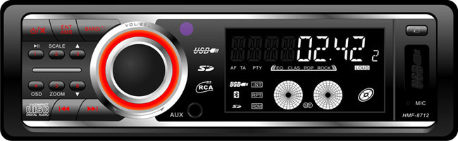 CD, LCD Display and Digital Clock of Car MP3 Player
