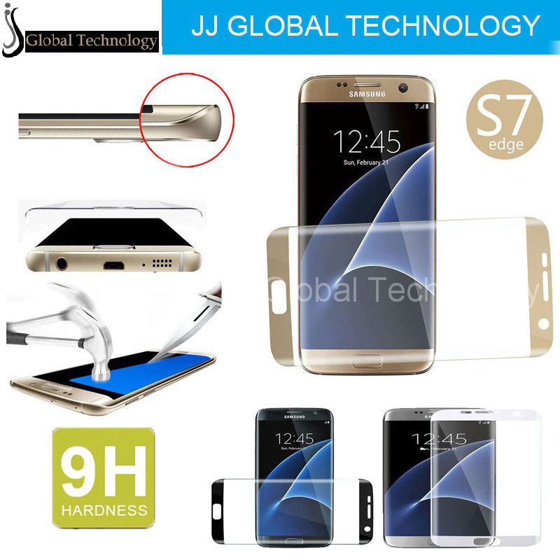2016 Hotsales 3D Curved Full Cover Tempered Glass Screen Protector for Samsung Galaxy S7 Edge