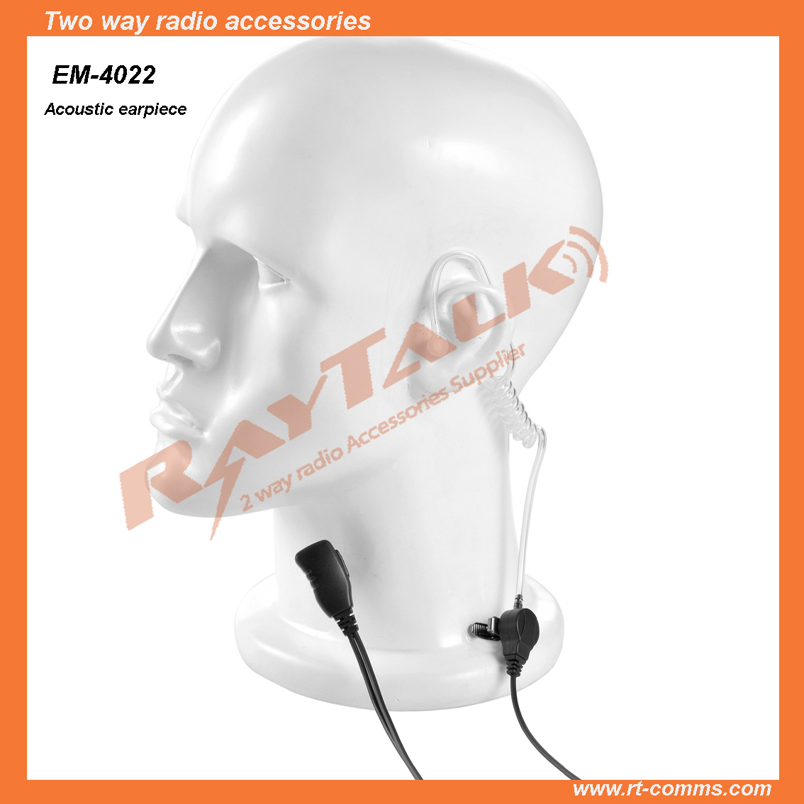 2 Wire Surveillance Earpiece Acoustic Ear Tube Headsest