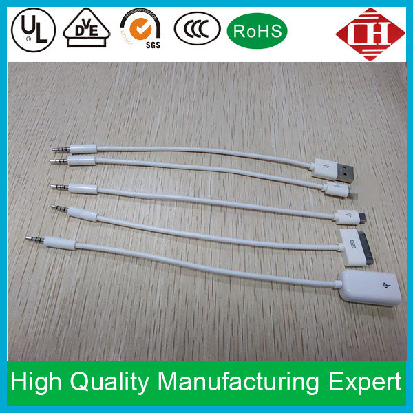 White Color 2.5mm Stereo to Various Connectors Audio Cable