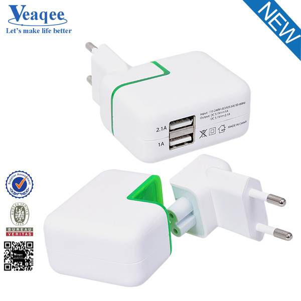 Home Travel Wall USB Mobile Phone Charger with CE FCC