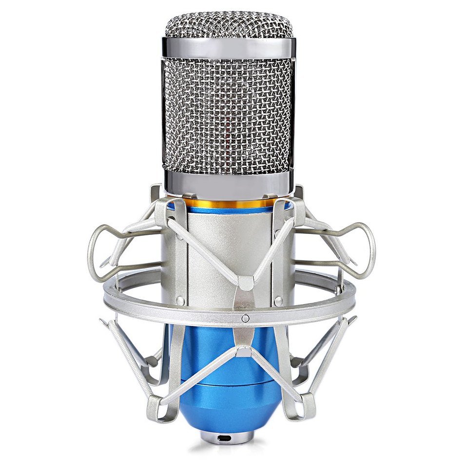 Professional Wide Frequency Response Studio Condenser Sound Recording Microphone with Metal Shock Mount Kit for Recording