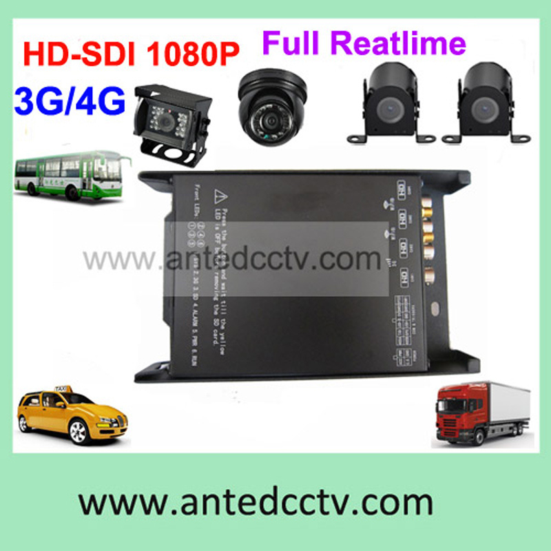 4 Channel 4G 3G Bus DVR System with HD 1080P Camera