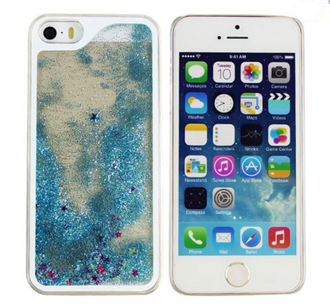 New Mobile Phone Cover Quicksand Hard PC Case for iPhone 5 Liquid Sand Phone Case
