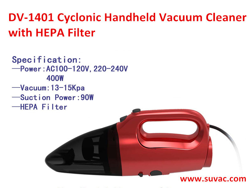 DV-1401 Cyclonic Handheld Vacuum Cleaner with HEPA Filter