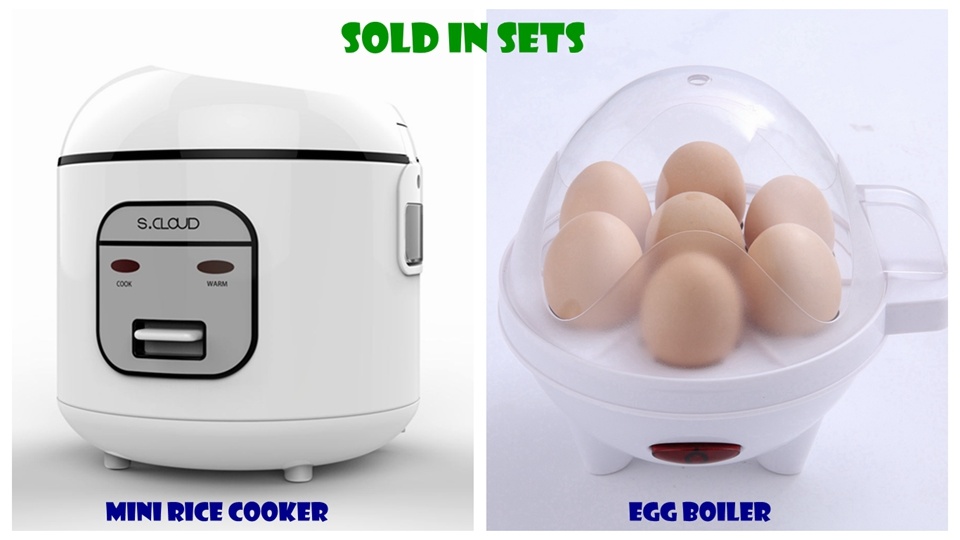 Rice Cooker with Egg Boiler Sold in Sets