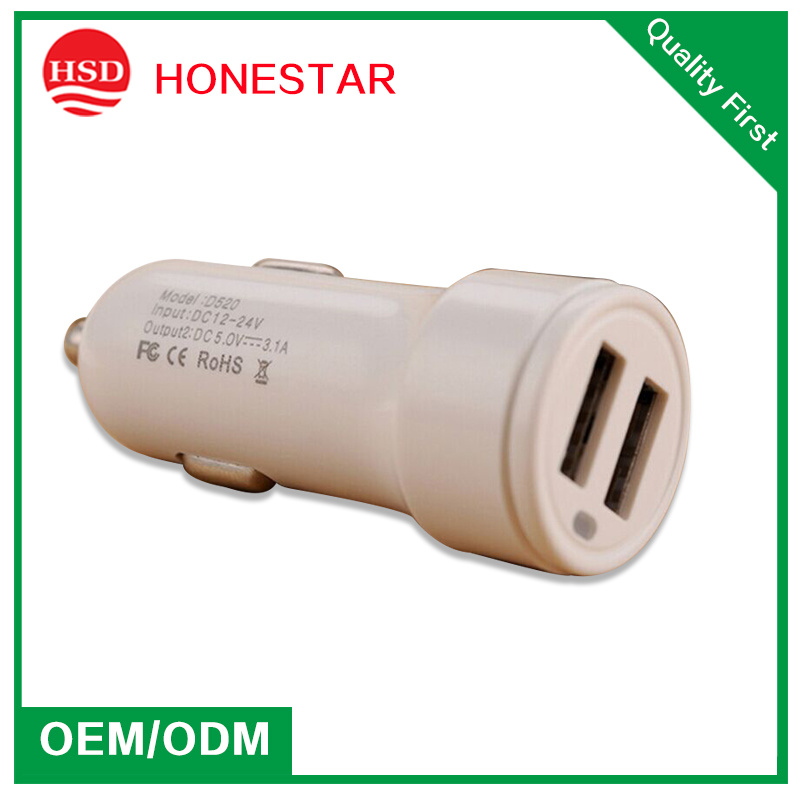 Double USB Car Charger for Mobile Phone