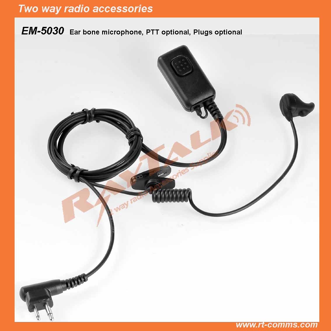 Two Way Radios Ear Bone Microphone With Big Ptt (EM-5030)