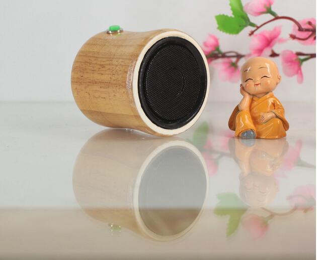 High-End Cylinder Wooden Mini Wireless Bluetooth Speaker, Suit for Mobile Smart Phone