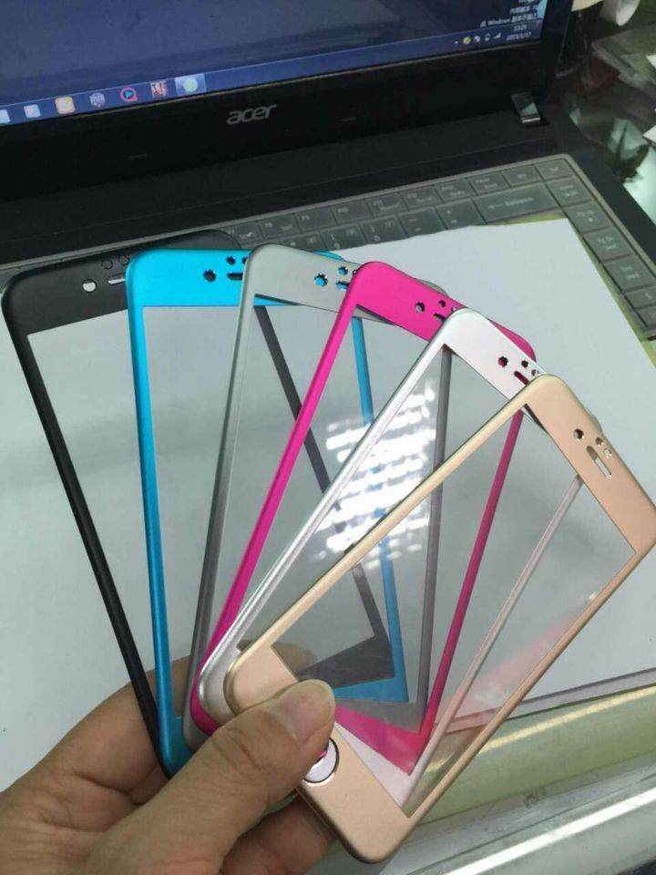 Full Cover Colorful Aluminum Alloy Tempered Glass Screen Protector