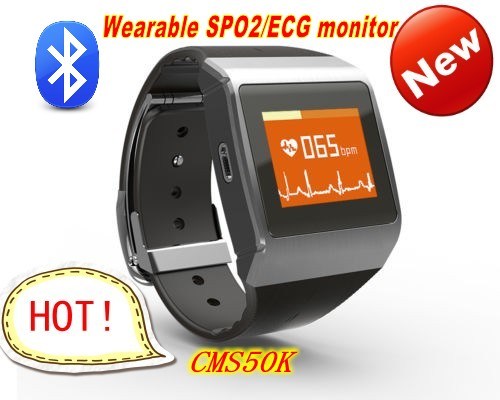 New Product Cms50k Wearable SpO2/ECG Monitor Wireless Bluetooth Smart Watch Calorie Monitor