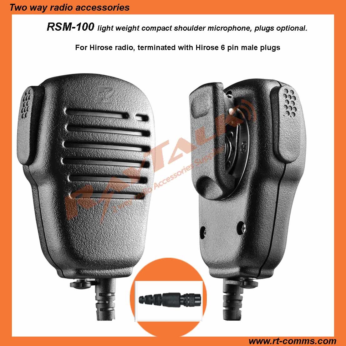Portable Speaker Microphone for Hirose 6 Pin