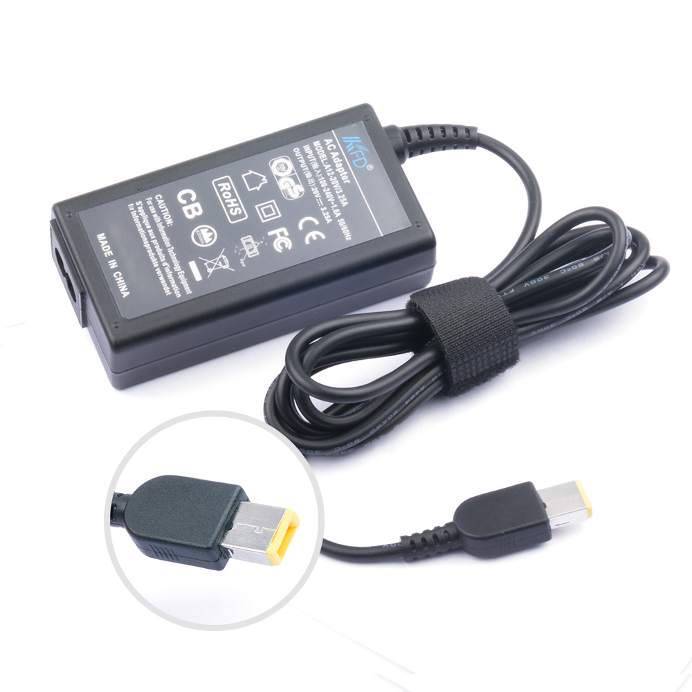 Yellow Square Tip 20V3.25A AC Adapter for Lenovo