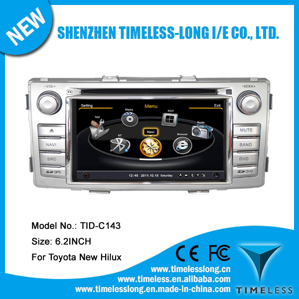2 DIN Car DVD Player for Toyota Hilux 2012 with Built-in GPS A8 Chipset RDS Bt 3G/WiFi DSP Radio 20 Dics Momery (TID-C143)