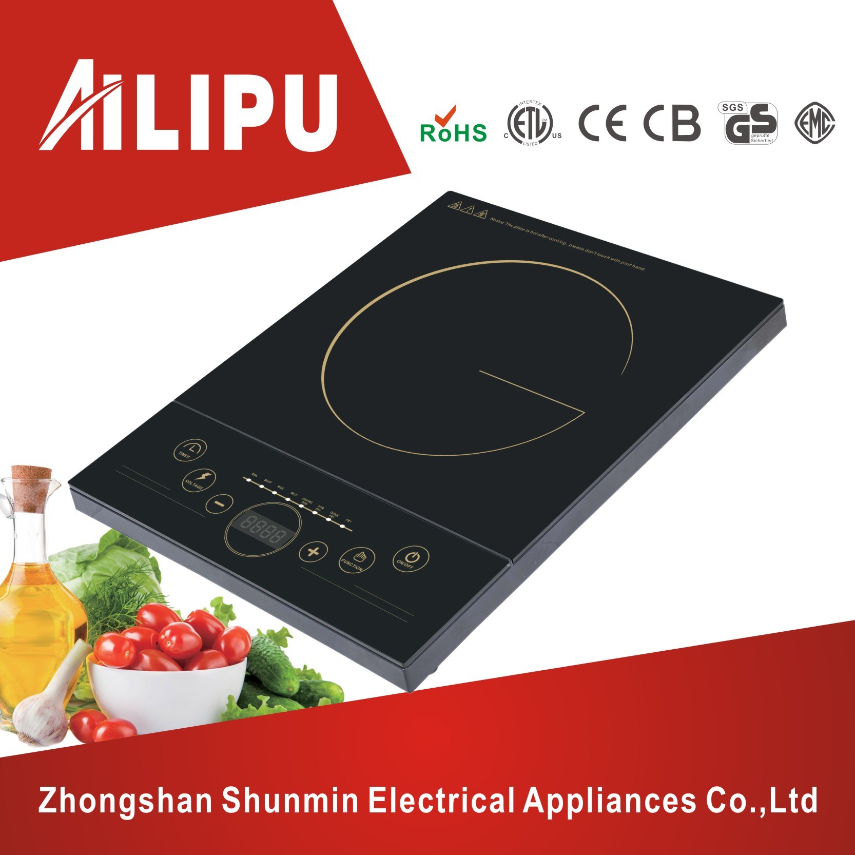 8 in 1 Cooking Functions Simple Style High Efficiency Single Induction Cooker