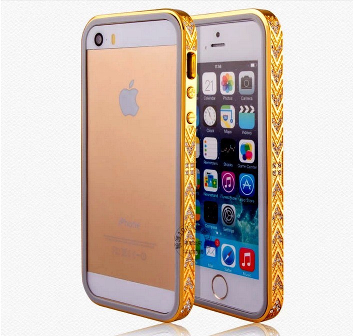 Newest Crystal Diamond Bling Metal Case Cover Bumper for iPhone 5s