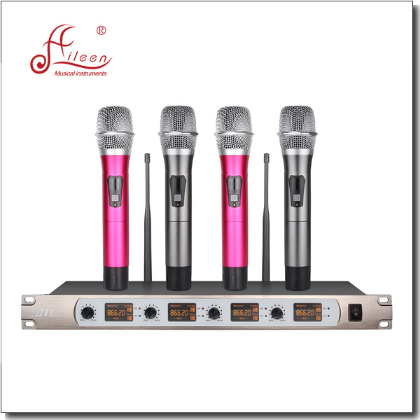 Four Channel Receiver Handheld FM UHF Mic Wireless Microphone (AL-SE2014)