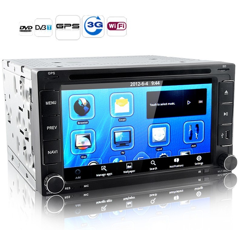 Android 2.3.5 6.2 Inch TFT LCD Screen 2-DIN Car DVD Player with GPS/DVB-T/WiFi/3G