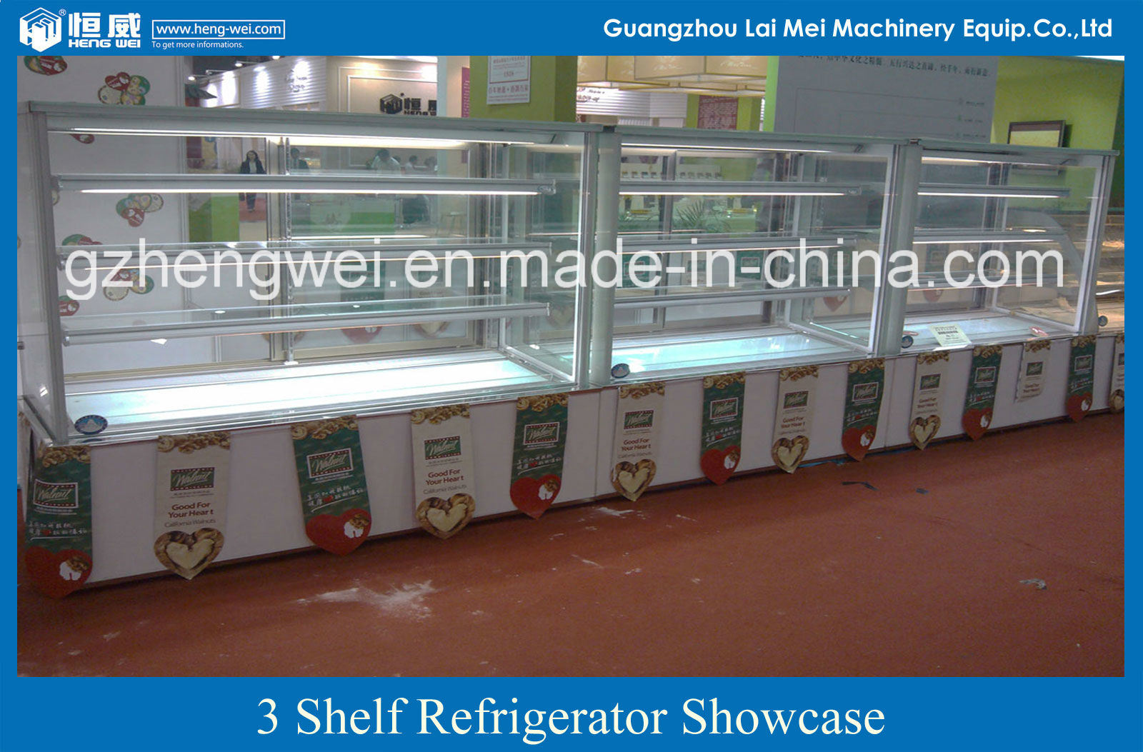 3 Shelf Standing Type Refrigerator Showcase
