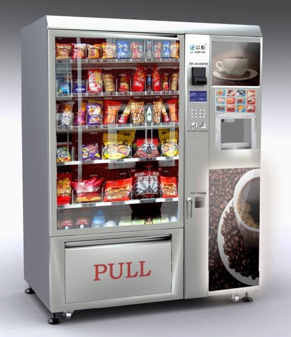Snack and Cold Drink and Coffee Vending Machine