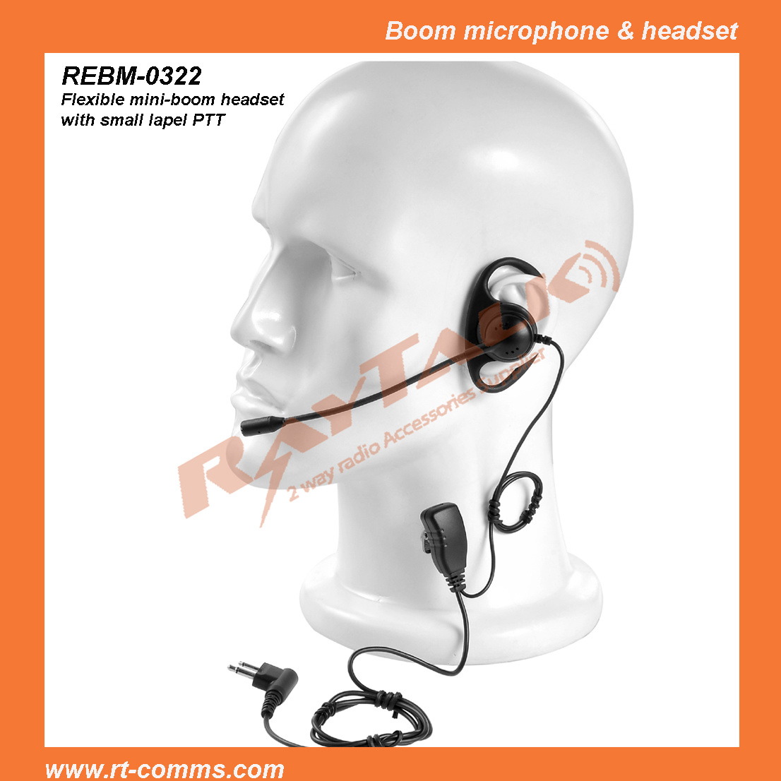 Boom Microphone for Two Way Radio in Lapel Ptt