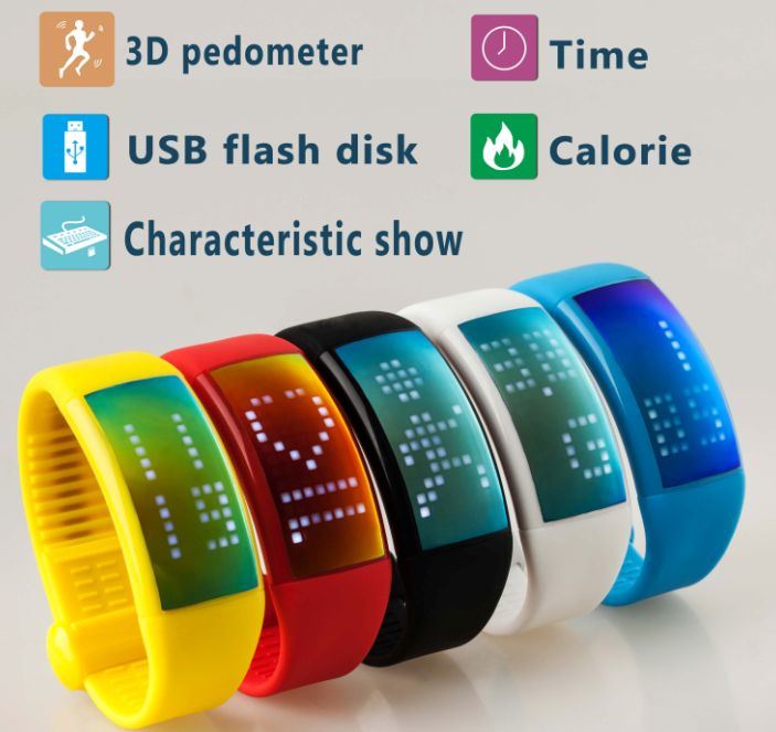 Newest Personalized Signauture 3D Pedometer Smart Watch USB Flash (SLW4)