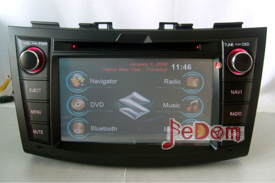in-Dash All in One 2 DIN Car Audio Radio Stereo DVD Player GPS Navigation Multimedia Entertainment for Suzuki Swift (C7076SS)