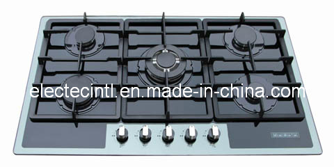 Gas Hob with 5 Burners and Enamel Water Tray, Cast Iron Ignition and Flame Failure Device for Choice (GH-G935C)