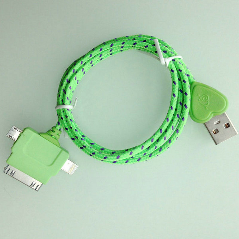 Top Selling Heart Style 3 in 1 USB Cable (NSCB3-1-3)