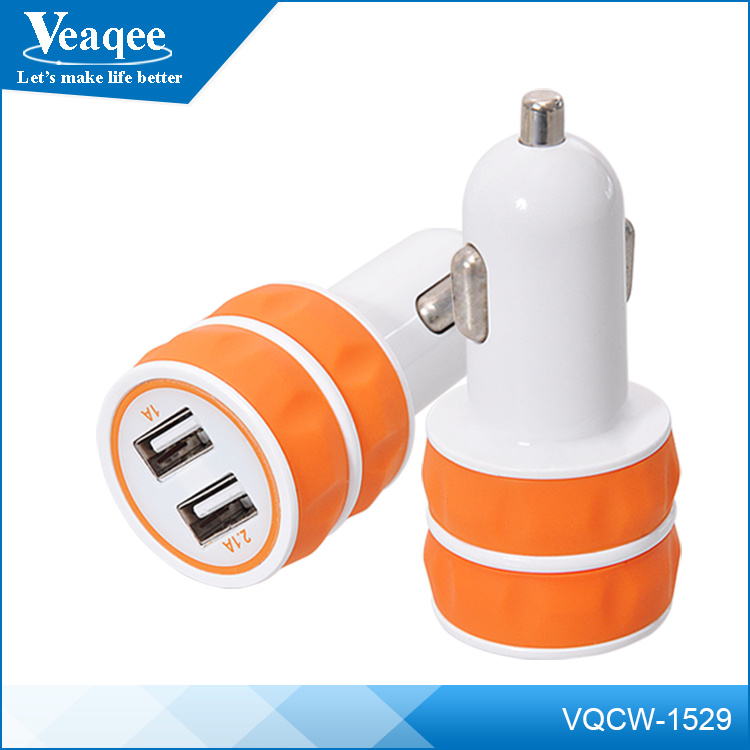 5V 3.1A Dual USB Car Charger for Mobile Phone/GPS/PC Tablets