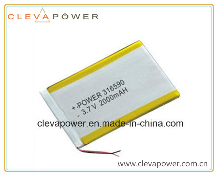 Li-Polymer Battery with 3.7V/2000mAh for GPS Tracing/Tablet PC